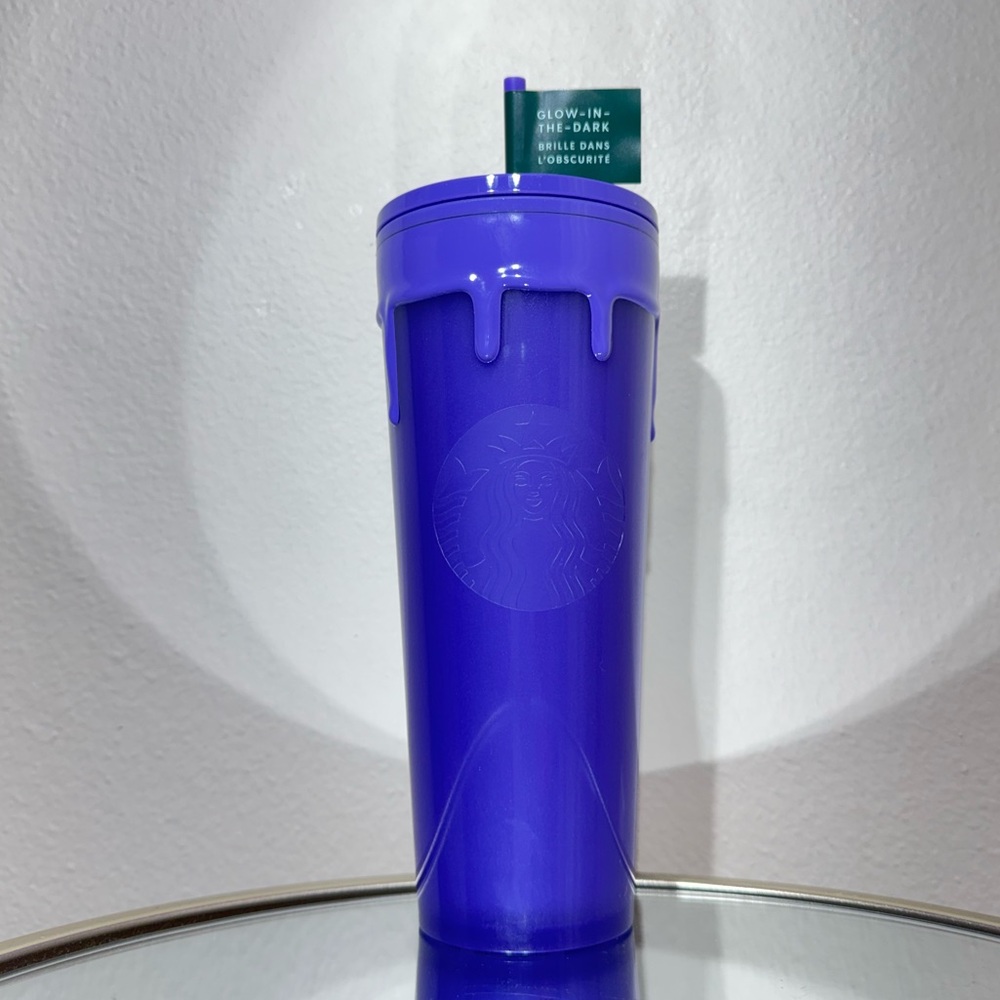 Starbucks 2025 Halloween Purple Glow in the Dark Slime Drip Cup Tumbler